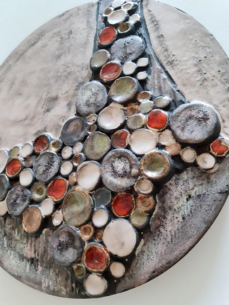 Ceramic Wall Sculpture by Paul Vermeire for Perignem, 1960s for sale at