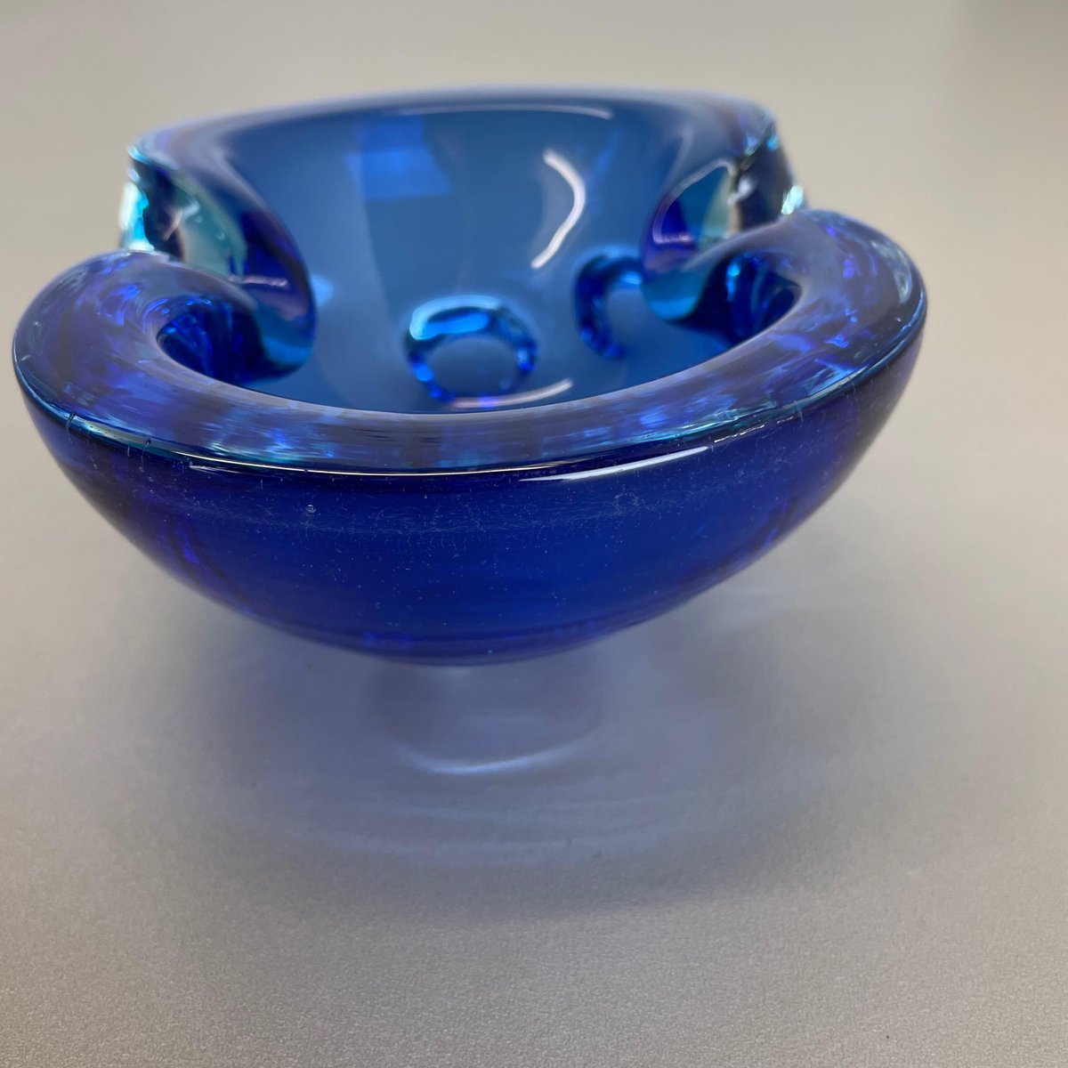 Light Blue Murano Glass Bowl or Ashtray, Italy, 1970s for sale at Pamono