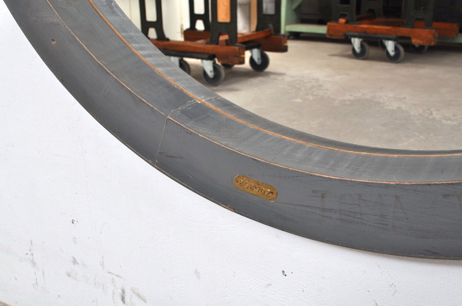 Industrial Round Mirror, 1950s for sale at Pamono