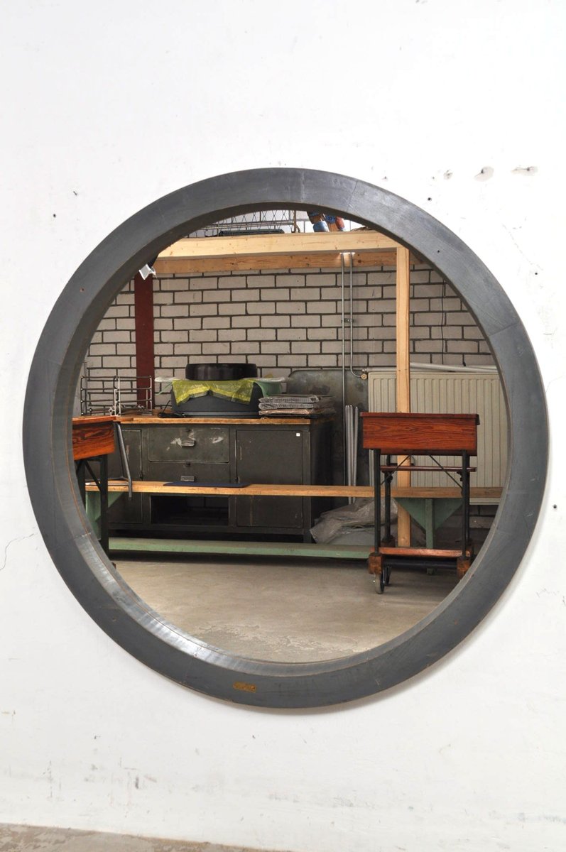 Industrial Round Mirror, 1950s for sale at Pamono