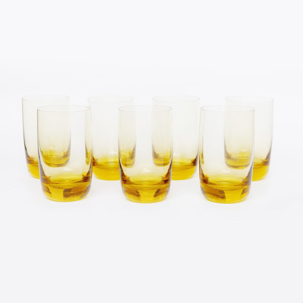 MidCentury Vintage Amber Water Glasses, Set of 12 for sale at Pamono