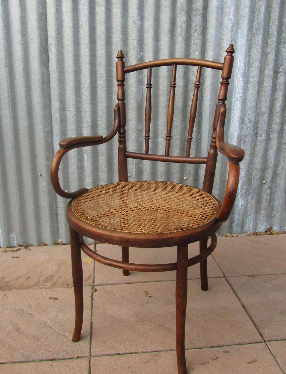 Austrian Bentwood Cane Armchair From Josef Hofmann 1900s For Austrian Bentwood Cane Armchair From Josef Hofmann 1900s