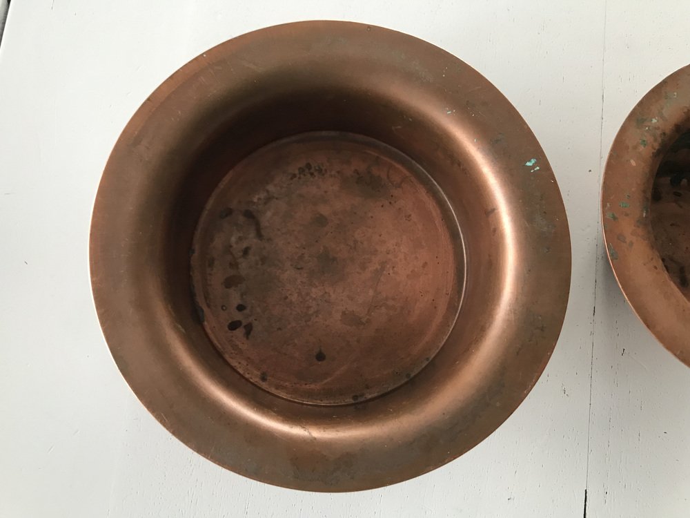 Vintage Copper Bowls, 1950s, Set of 3 for sale at Pamono