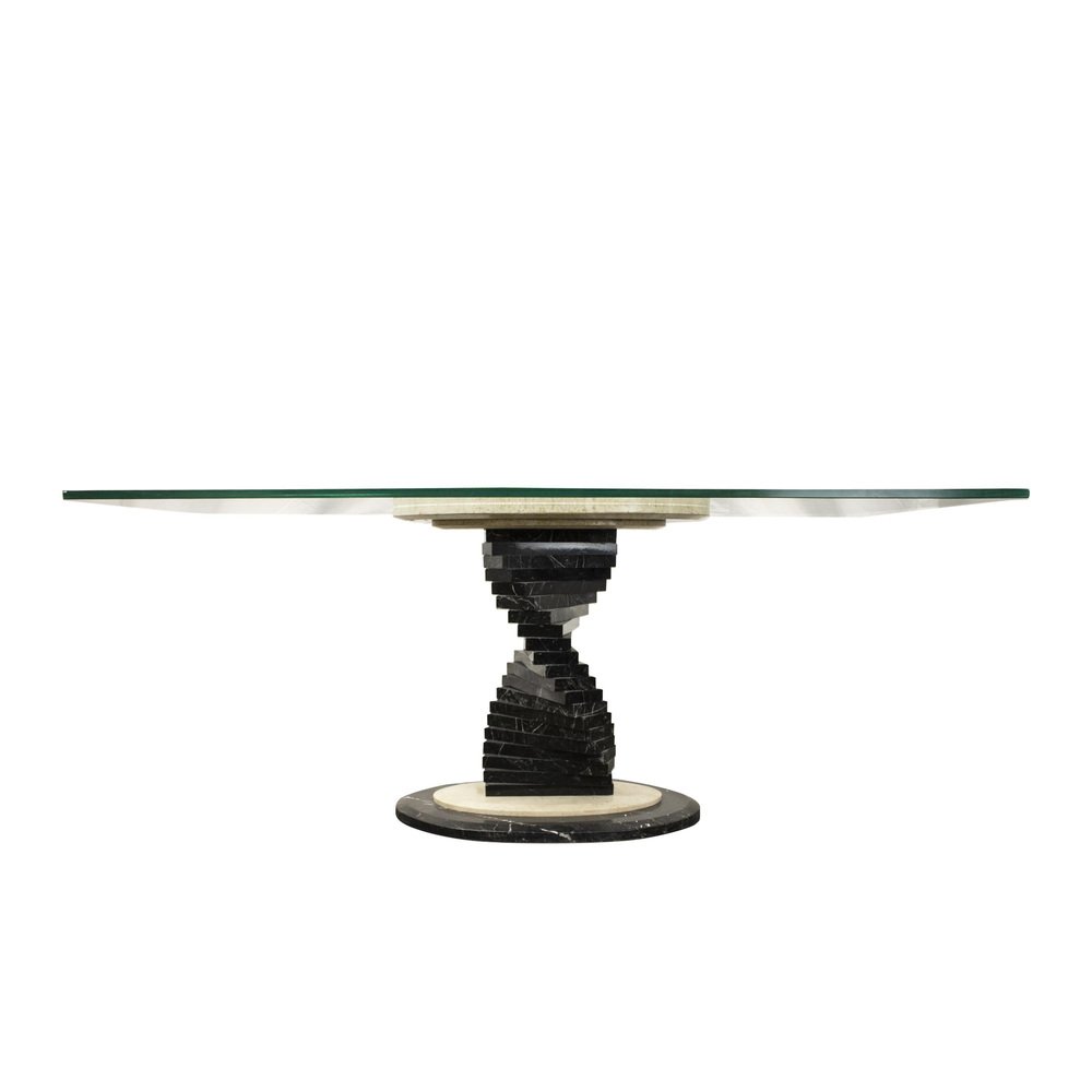 Base Per Tavolo Da Pranzo In Legno Di Faggio, Gambe Per Piano In Vetro O Legno, Design Mid-Century, Facile Montaggio Con Strumenti Inclusi, 30 Giorni Di Reso