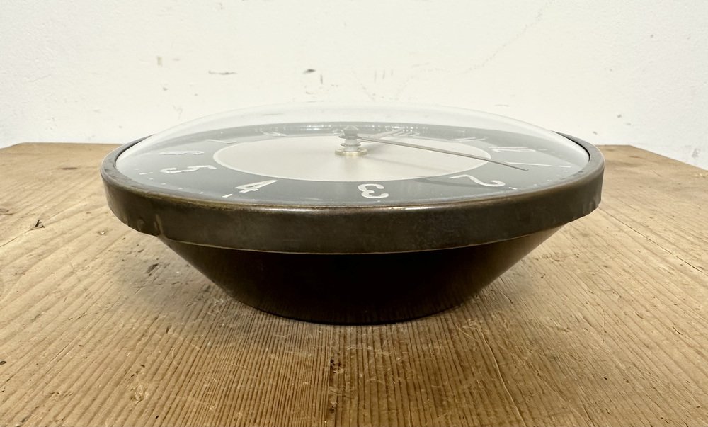 Vintage Black Wall Clock from Metamec, 1970s for sale at Pamono