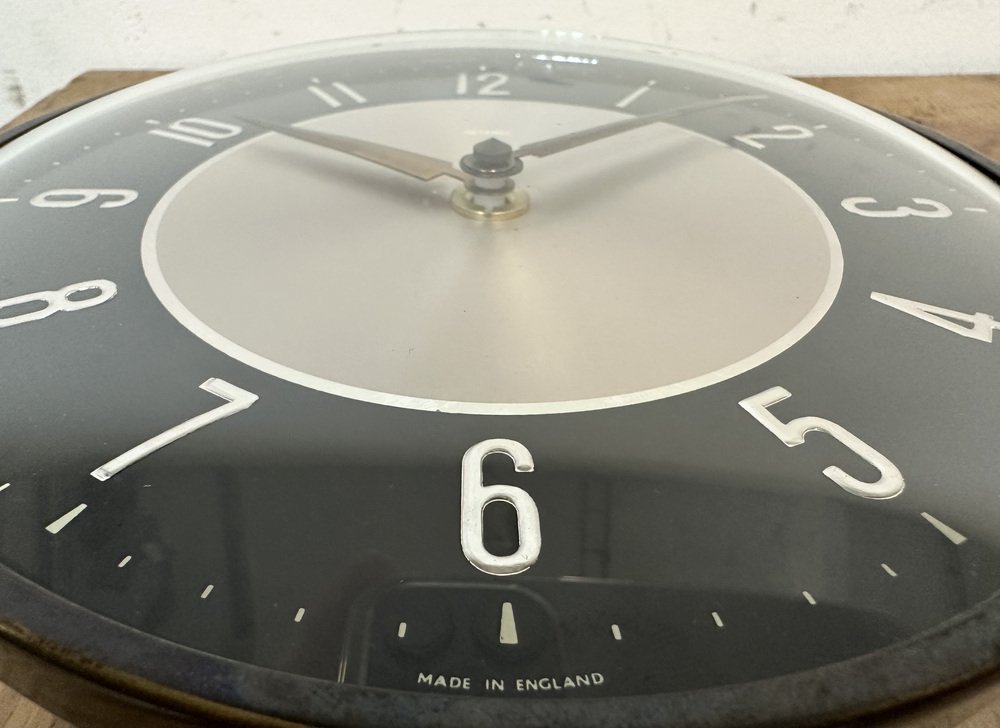 Vintage Black Wall Clock from Metamec, 1970s for sale at Pamono