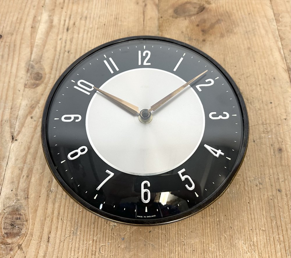 Vintage Black Wall Clock from Metamec, 1970s for sale at Pamono