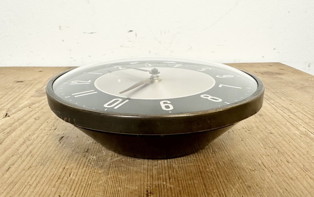 Vintage Black Wall Clock from Metamec, 1970s for sale at Pamono