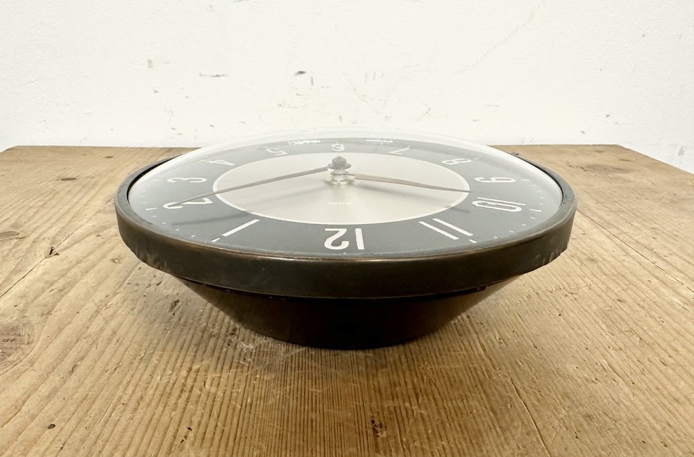 Vintage Black Wall Clock from Metamec, 1970s for sale at Pamono