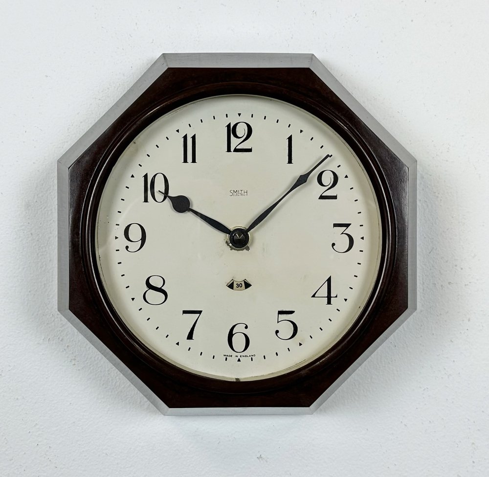 Horloge Murale Vintage En Bakélite Double Face GENT - Années 40/50, Style Bauhaus, électrique