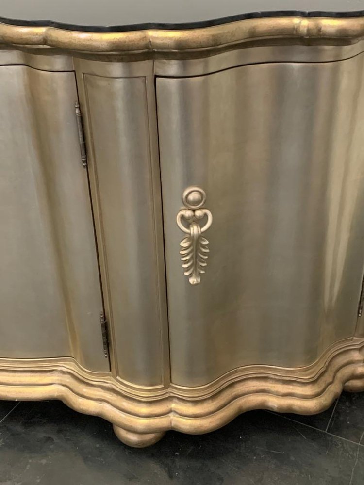 Silver and Black Marble Console from Lam Lee Group, 1990s for sale at ...