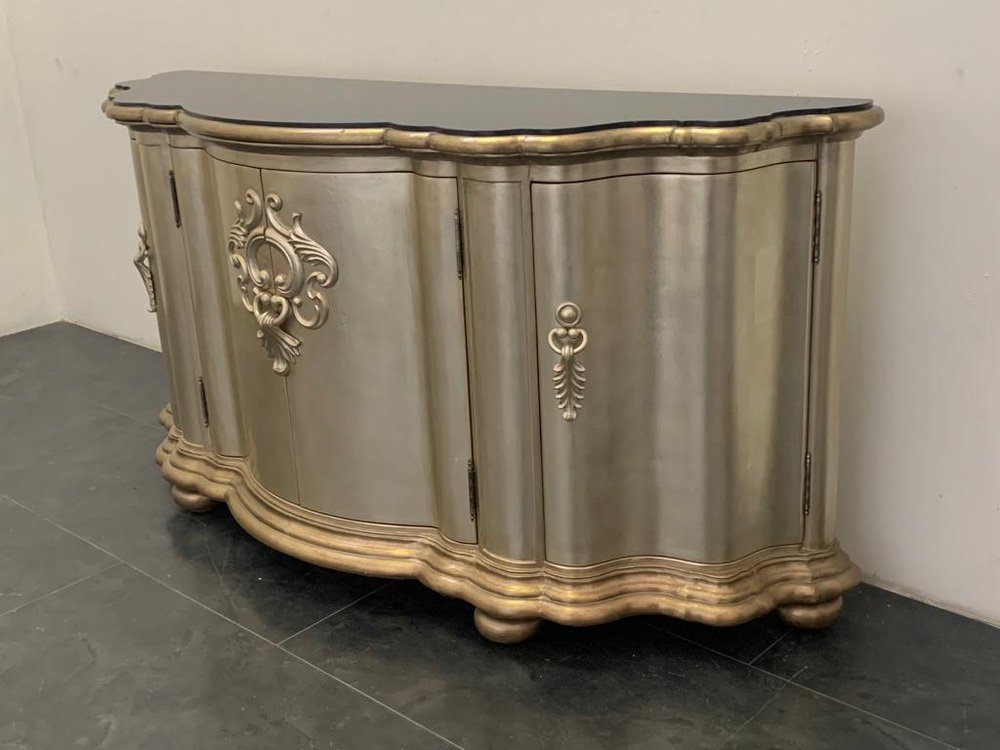 Silver and Black Marble Console from Lam Lee Group, 1990s for sale at ...