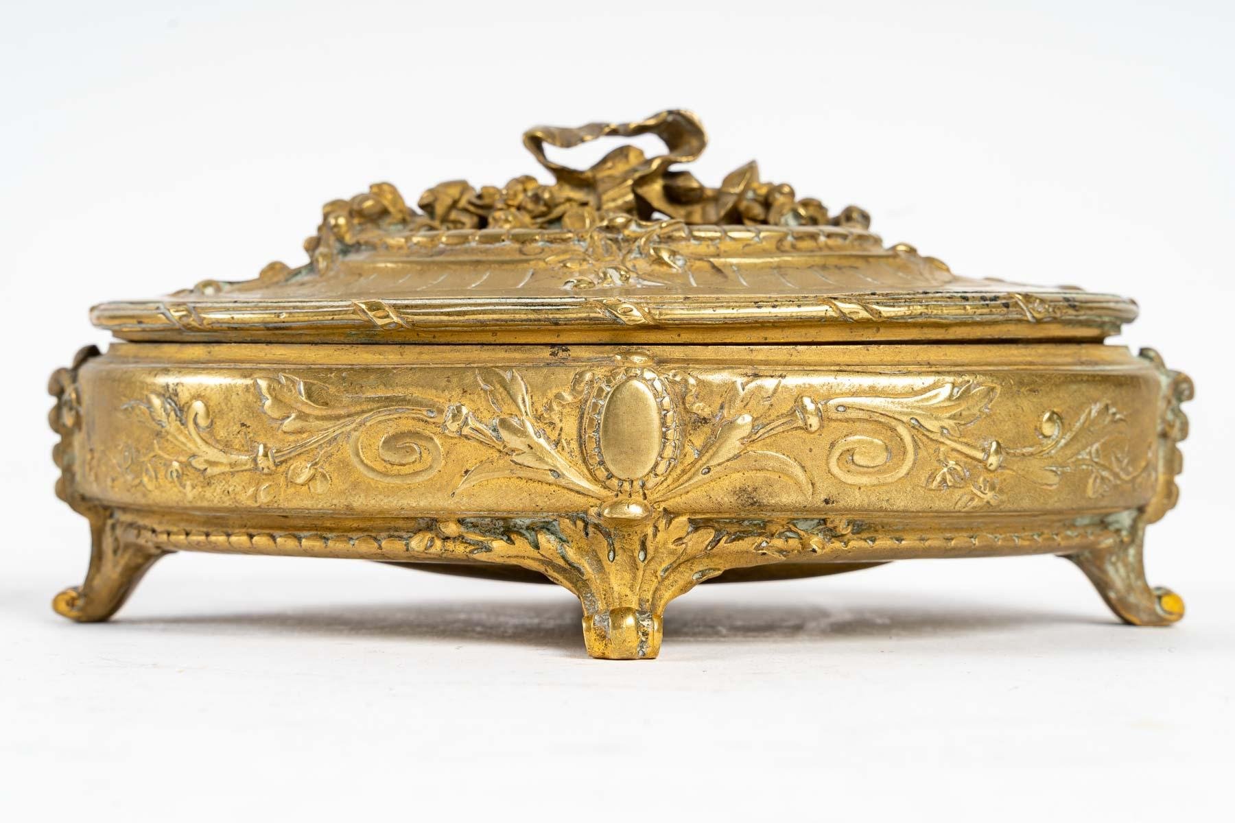 Chased Bronze Jewellery Box, 1800s for sale at Pamono