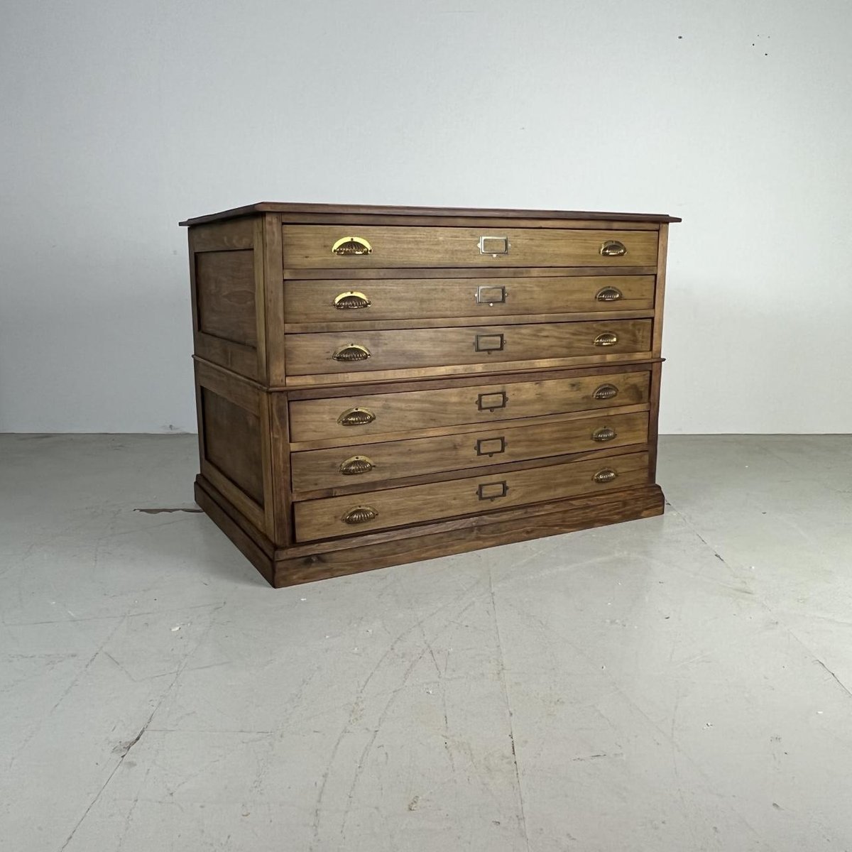 Plan Chest with Brass Cup Handles, 1930s for sale at Pamono