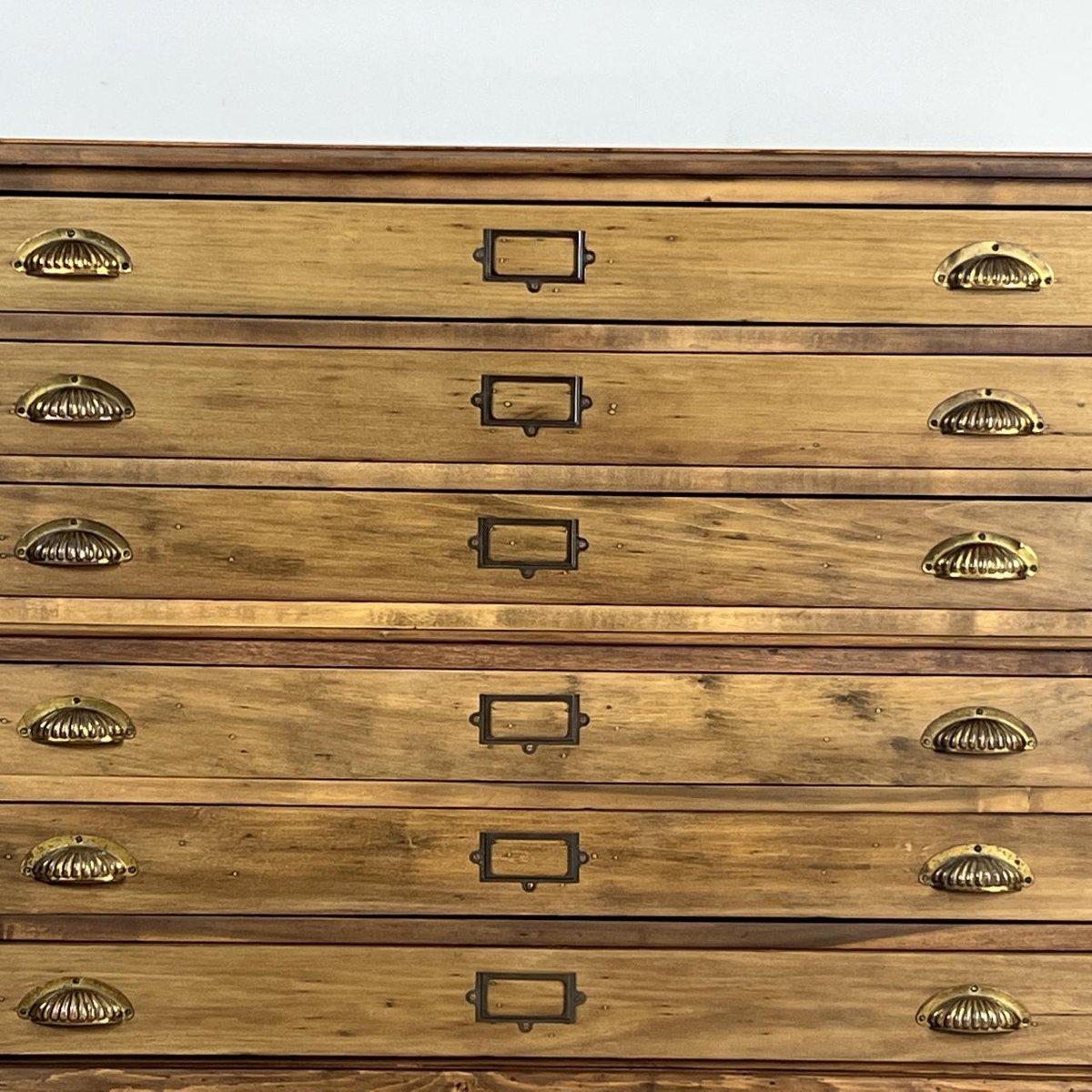 Plan Chest with Brass Cup Handles, 1930s for sale at Pamono