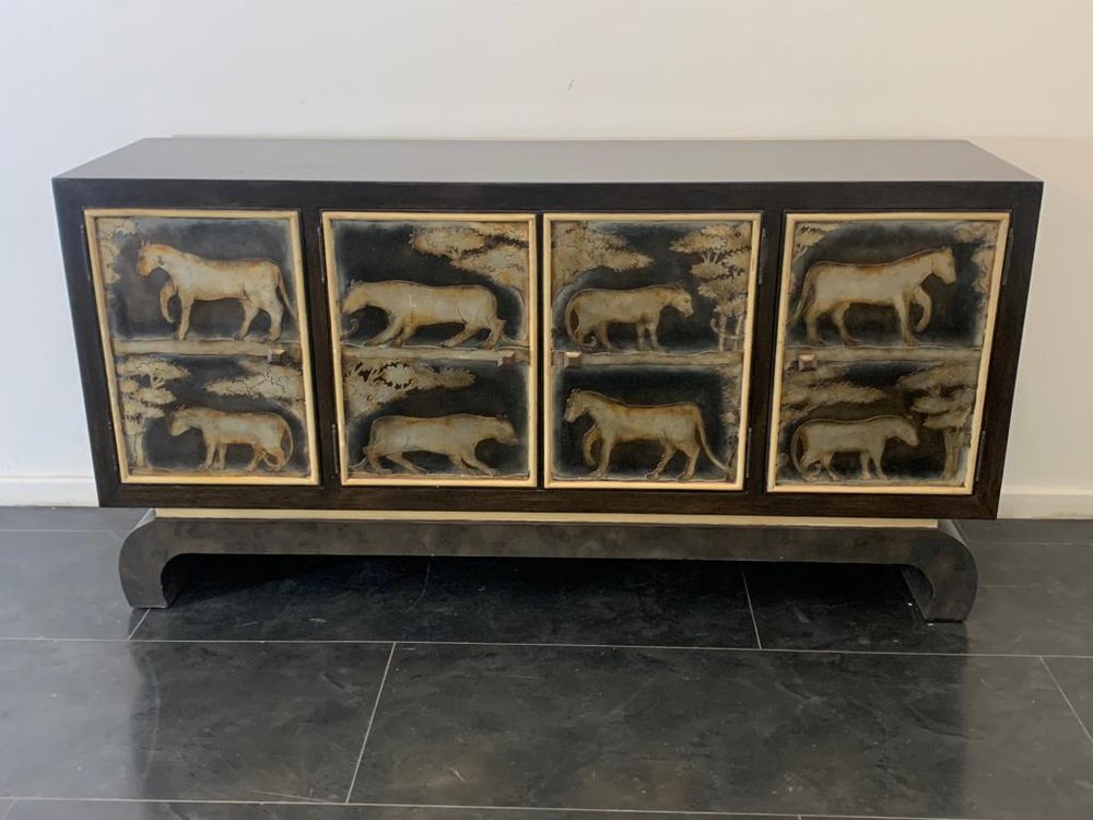 Art Deco Lacquered Figures Sideboard from Lam Lee Group, 1990s for sale ...