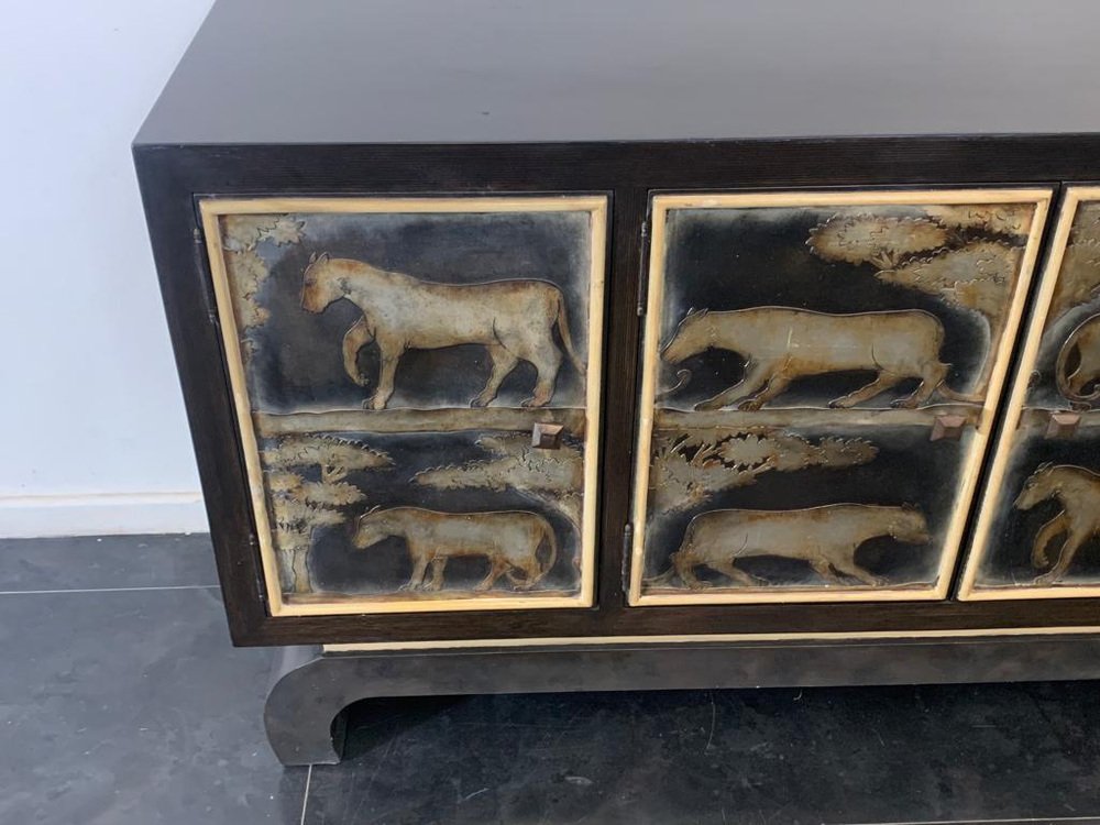 Art Deco Lacquered Figures Sideboard from Lam Lee Group, 1990s for sale ...