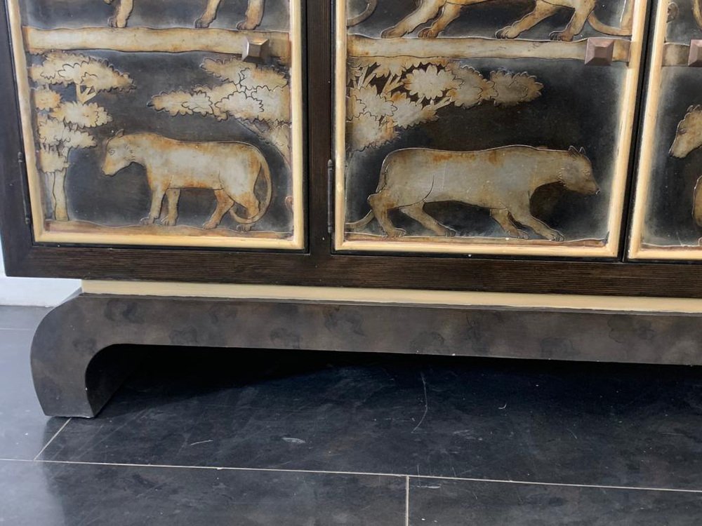 Art Deco Lacquered Figures Sideboard from Lam Lee Group, 1990s for sale ...