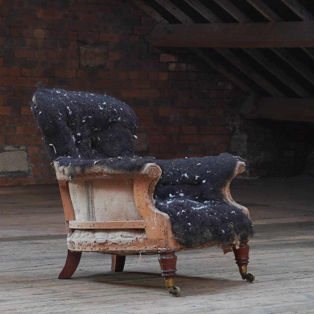 Antique Lounge Chair with Spoon Back for sale at Pamono