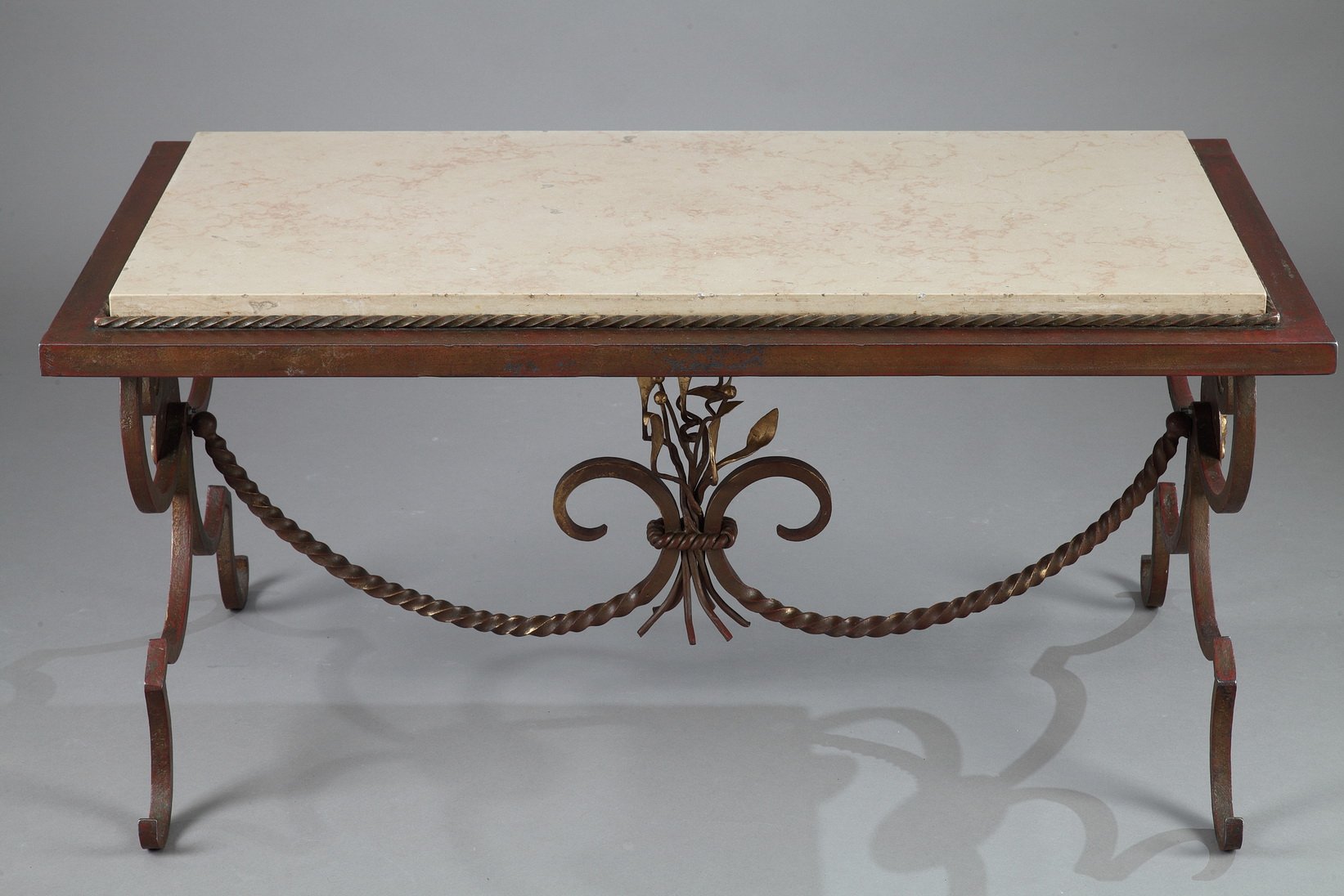Gilded Wrought Iron Marble Coffee Table 1950s For At Pamono Gilded Wrought Iron Marble Coffee Table 1950s