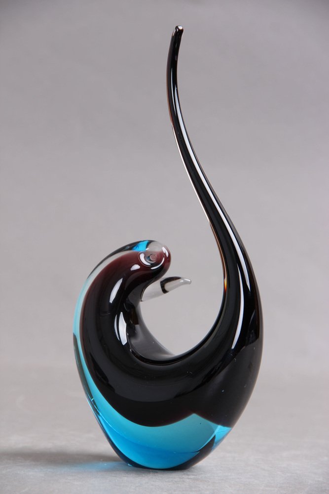 Oiseau rose foncé en verre petit modèle - Rasteli