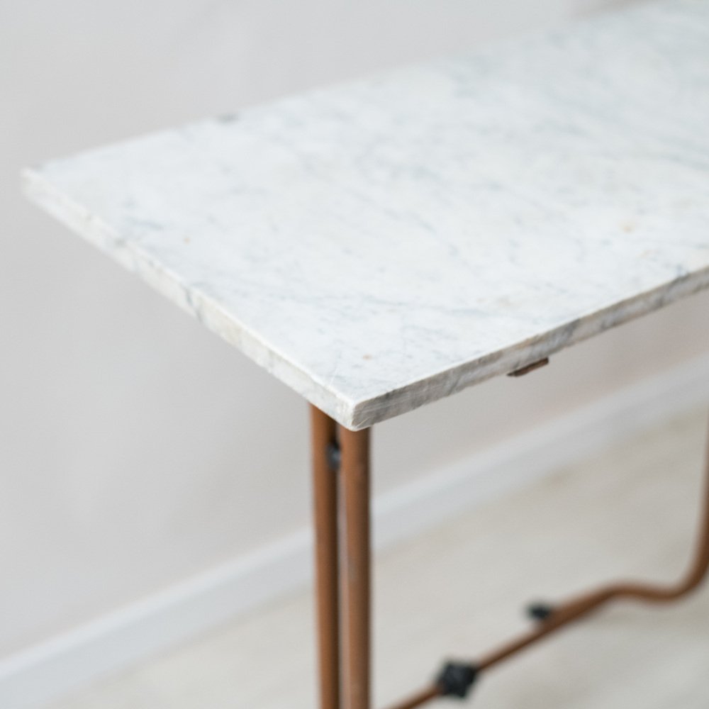 Cast Iron and Marble Outdoor Table, 1940s for sale at Pamono