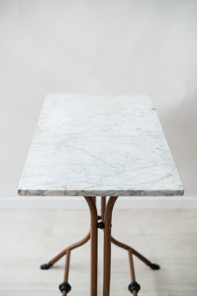 Cast Iron and Marble Outdoor Table, 1940s for sale at Pamono