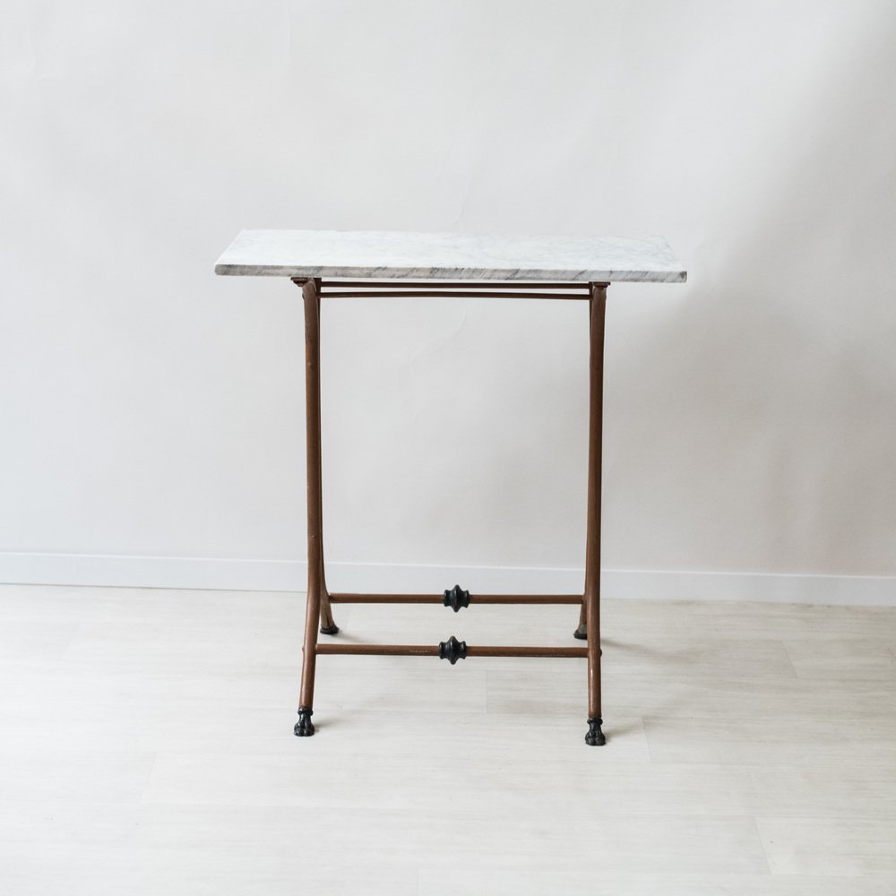 Cast Iron and Marble Outdoor Table, 1940s for sale at Pamono