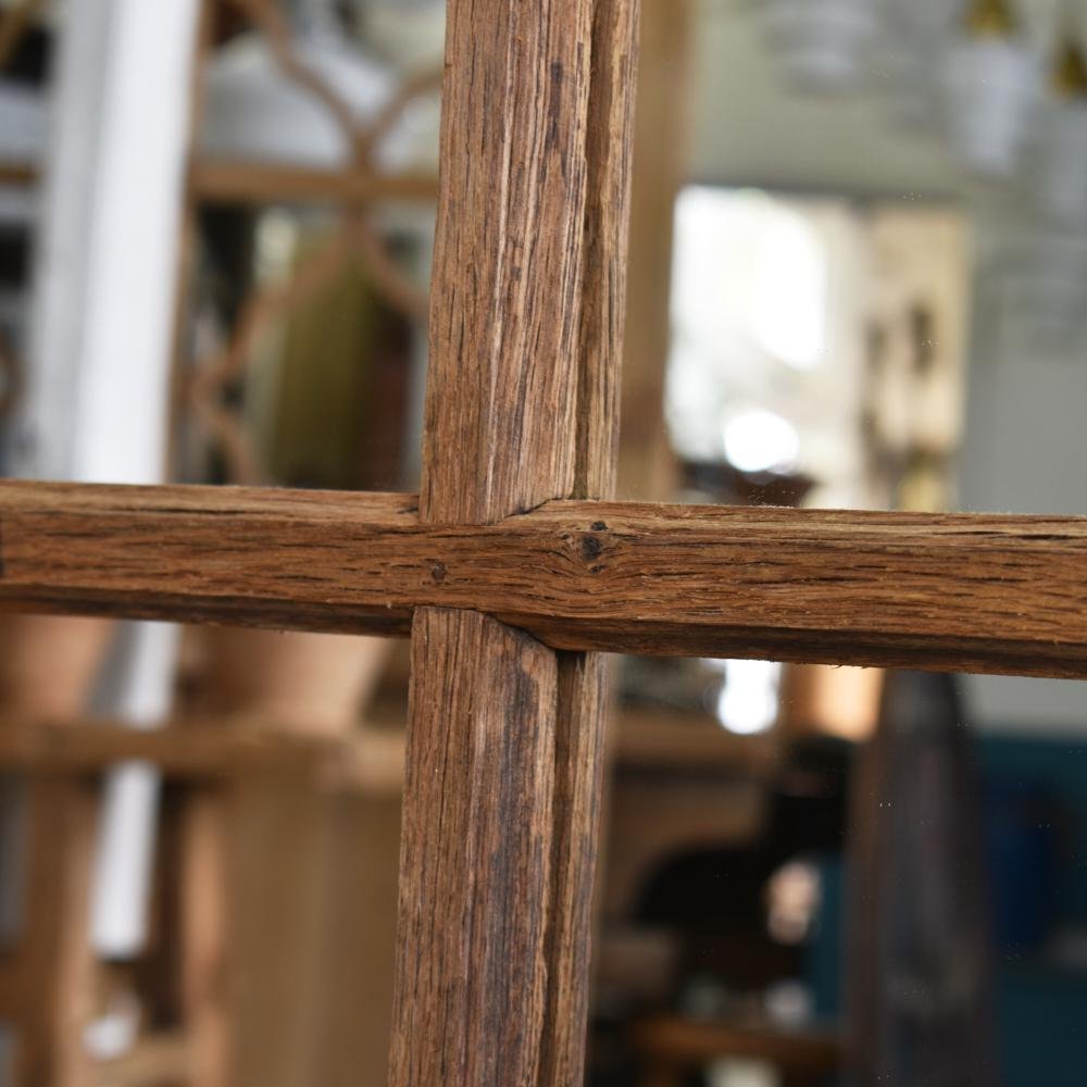 Vintage Reclaimed Wooden Window Mirror, 1950s for sale at Pamono