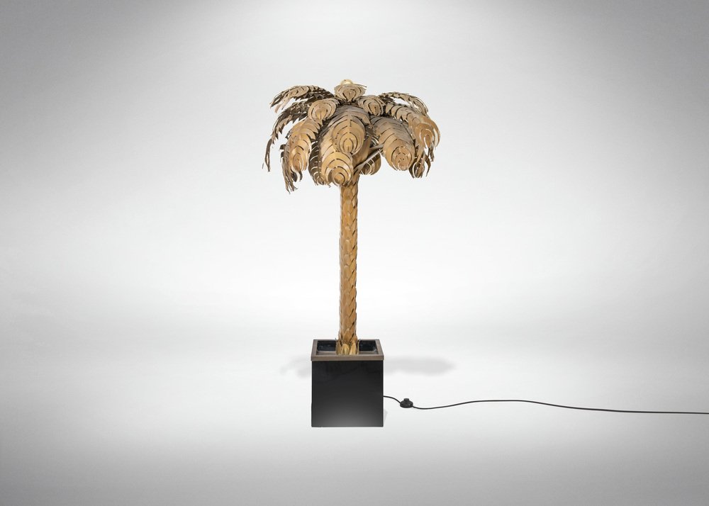 Vintage Palmen Stehlampe aus Messing von Maison Jansen, Italien, 1970er