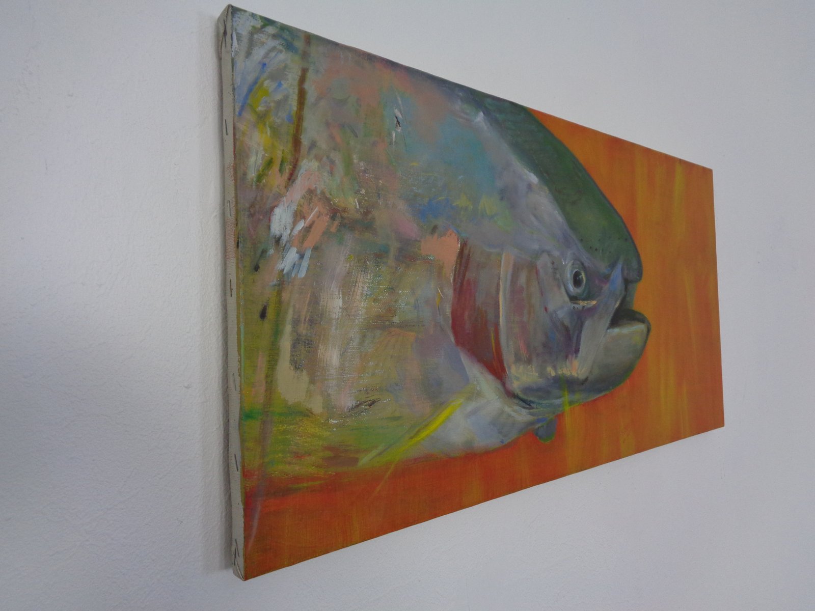Fred Neumann, Salmon Trout, 1980s, Oil on Canvas for sale at Pamono