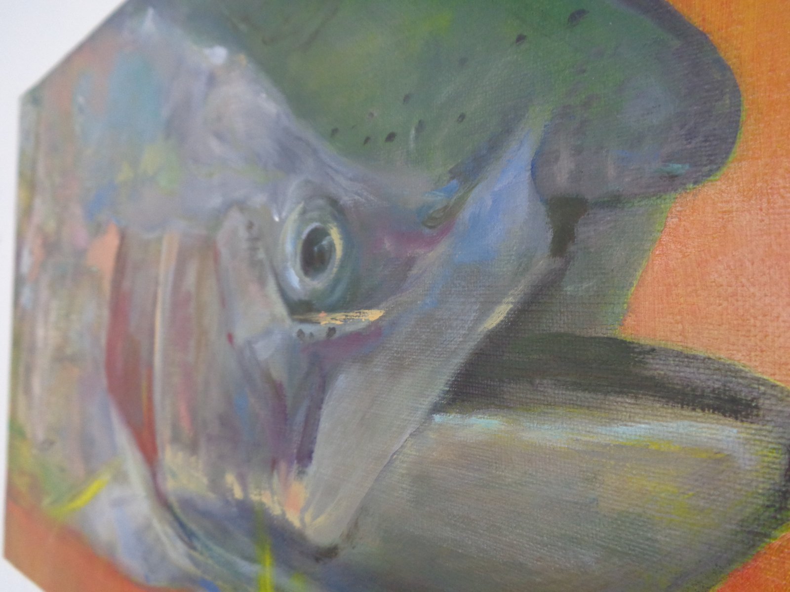 Fred Neumann, Salmon Trout, 1980s, Oil on Canvas for sale at Pamono
