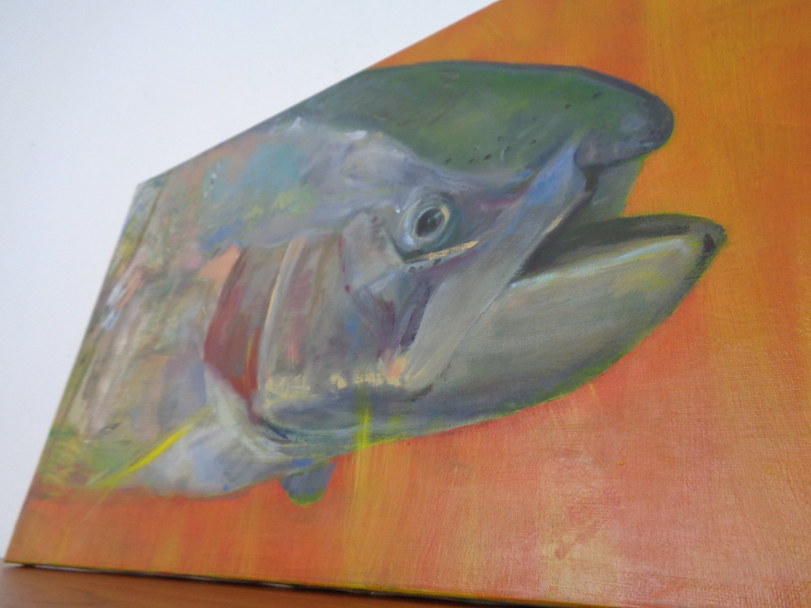 Fred Neumann, Salmon Trout, 1980s, Oil on Canvas for sale at Pamono
