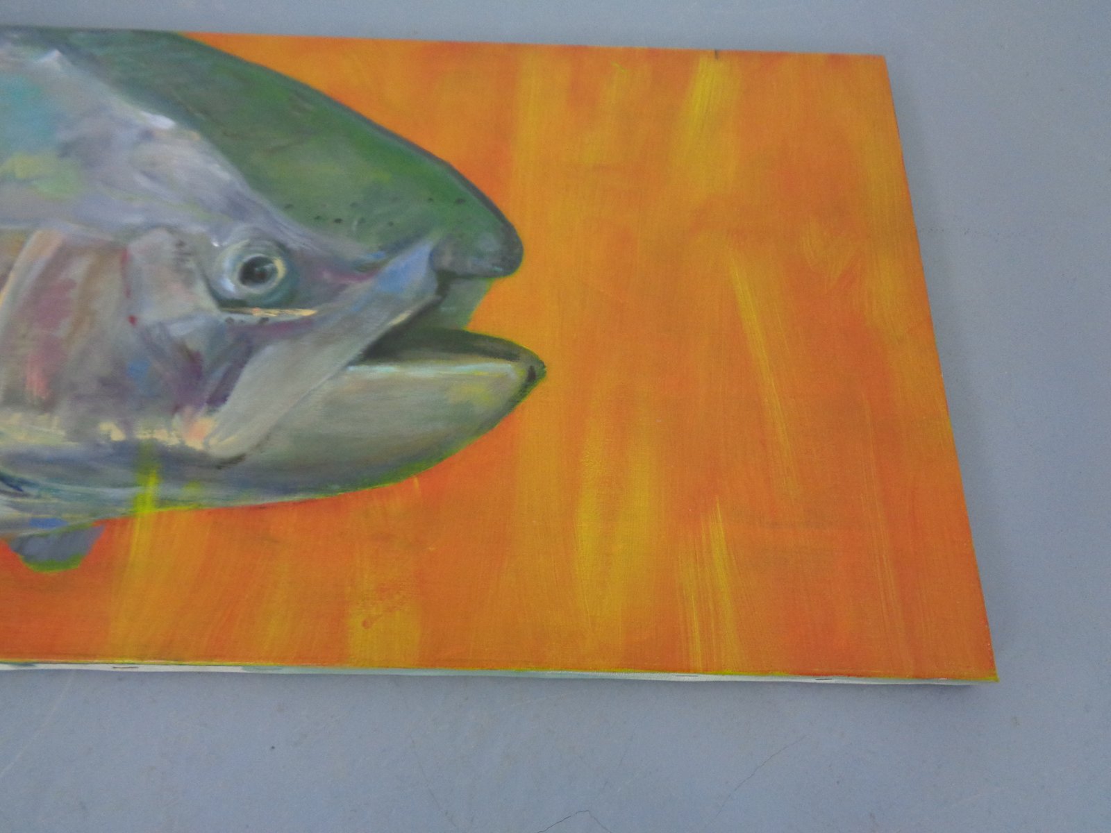 Fred Neumann, Salmon Trout, 1980s, Oil on Canvas for sale at Pamono