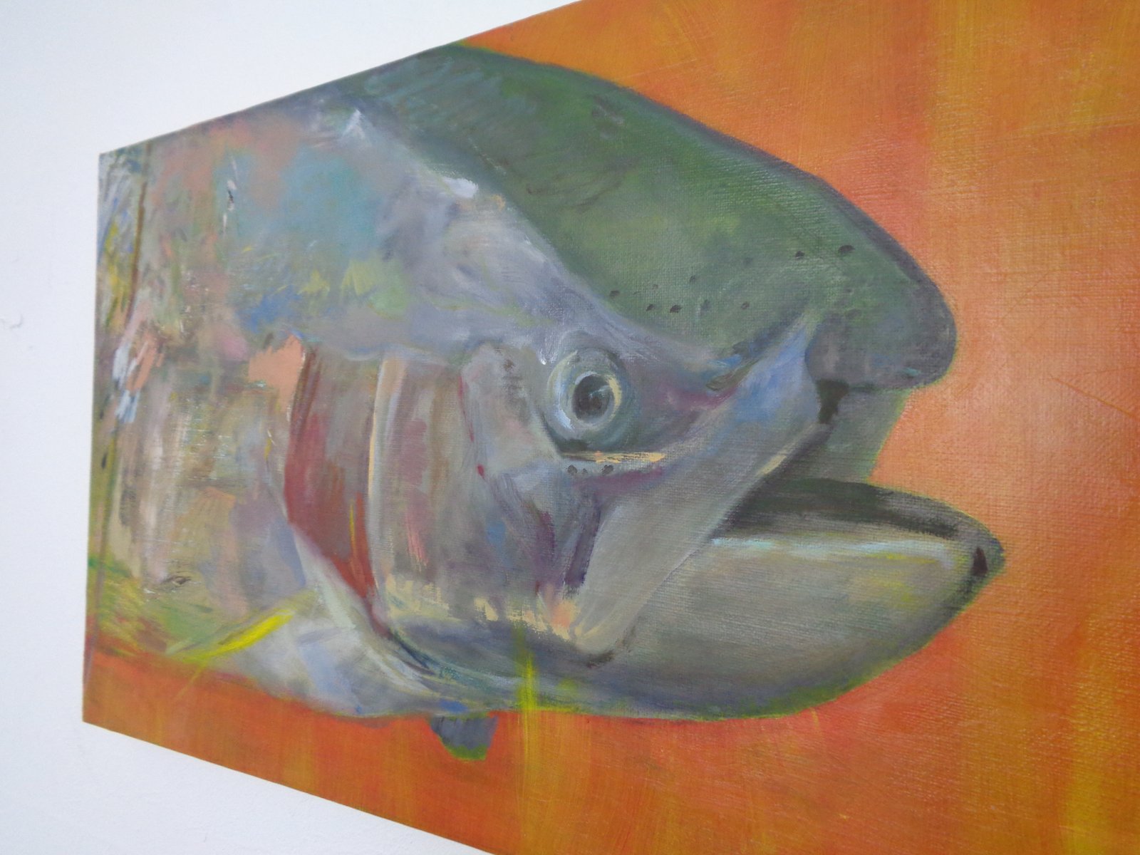 Fred Neumann, Salmon Trout, 1980s, Oil on Canvas for sale at Pamono