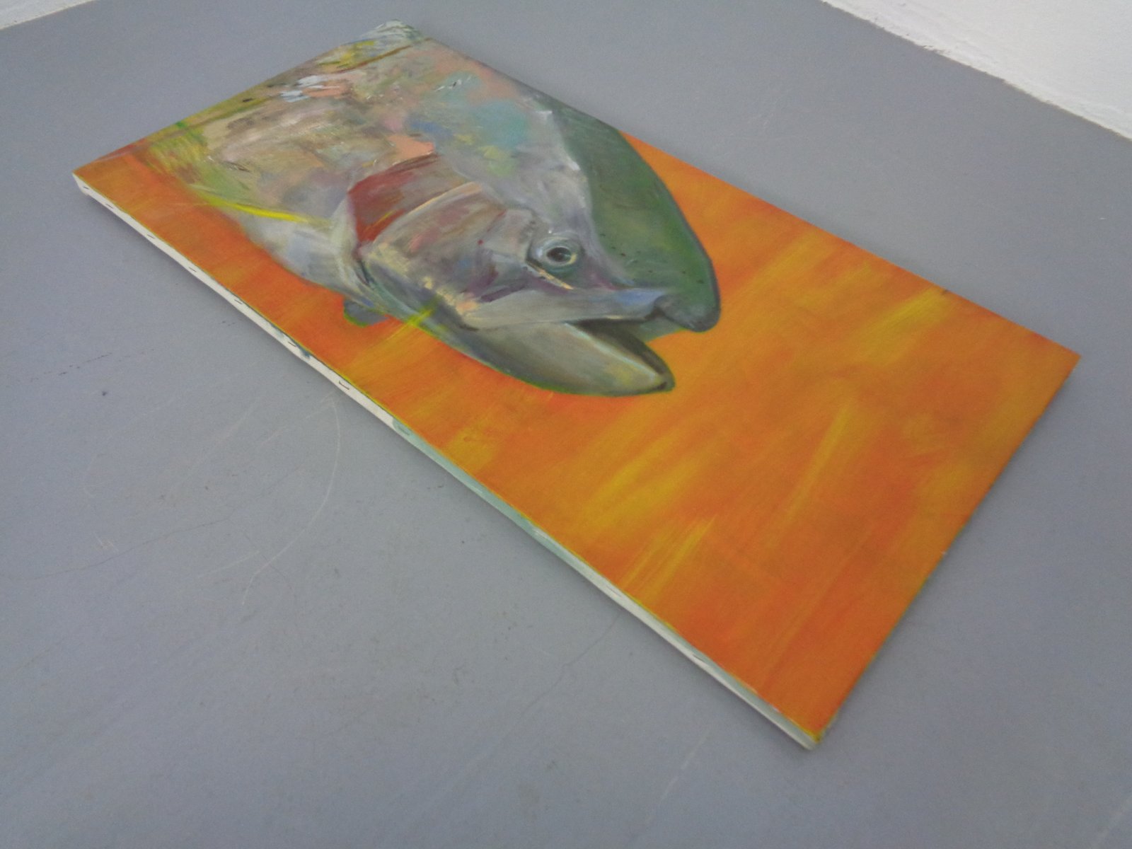 Fred Neumann, Salmon Trout, 1980s, Oil on Canvas for sale at Pamono