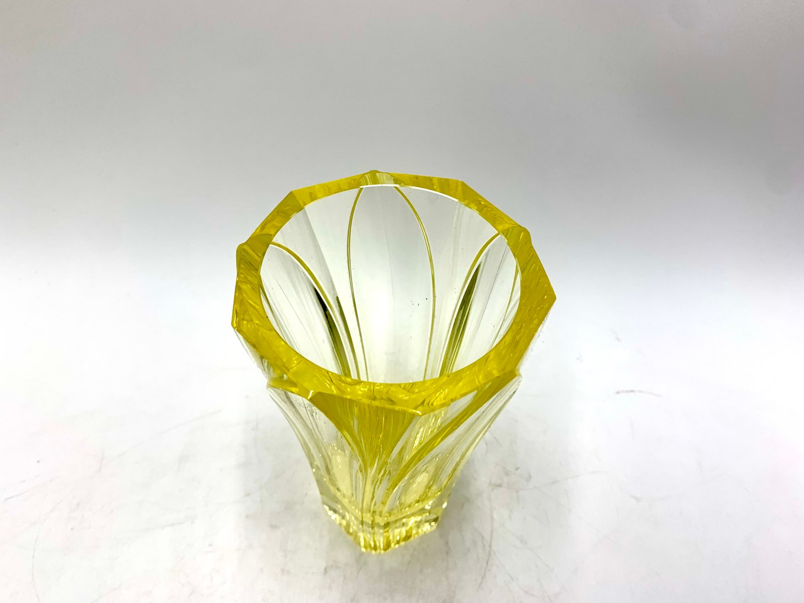Art Deco Yellow Vase by J. Pastrnkova for Zelezny Brod, Czechoslovakia