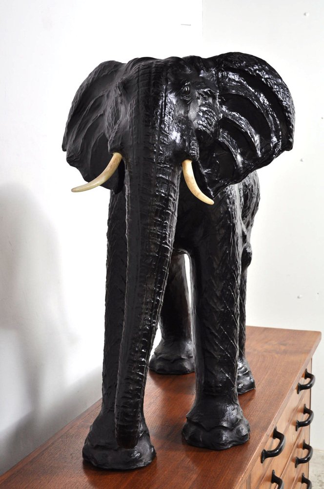 Large Vintage Leather Elephant, 1950s for sale at Pamono
