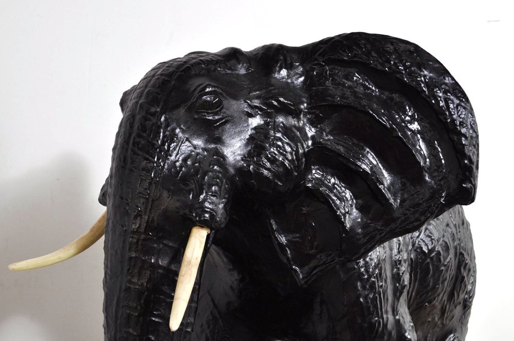 Large Vintage Leather Elephant, 1950s for sale at Pamono