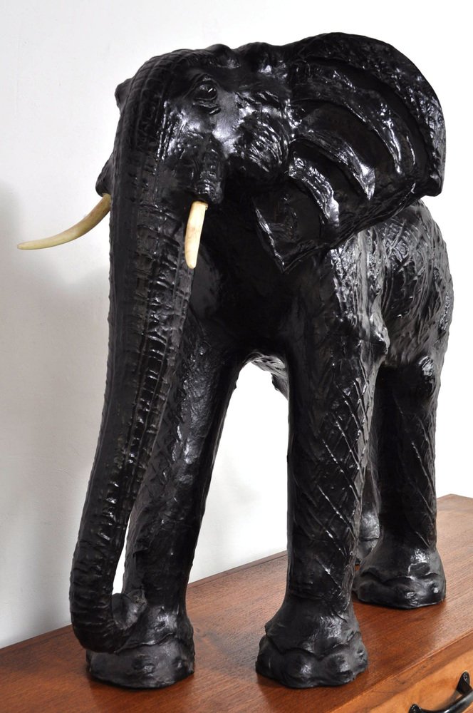 Large Vintage Leather Elephant, 1950s for sale at Pamono