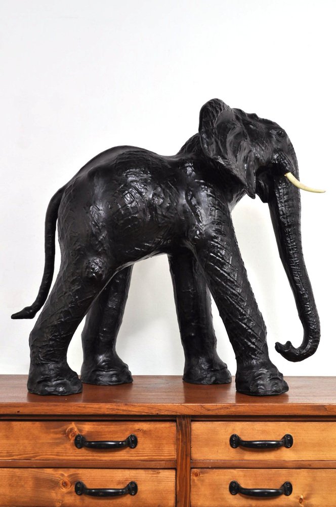 Large Vintage Leather Elephant, 1950s for sale at Pamono