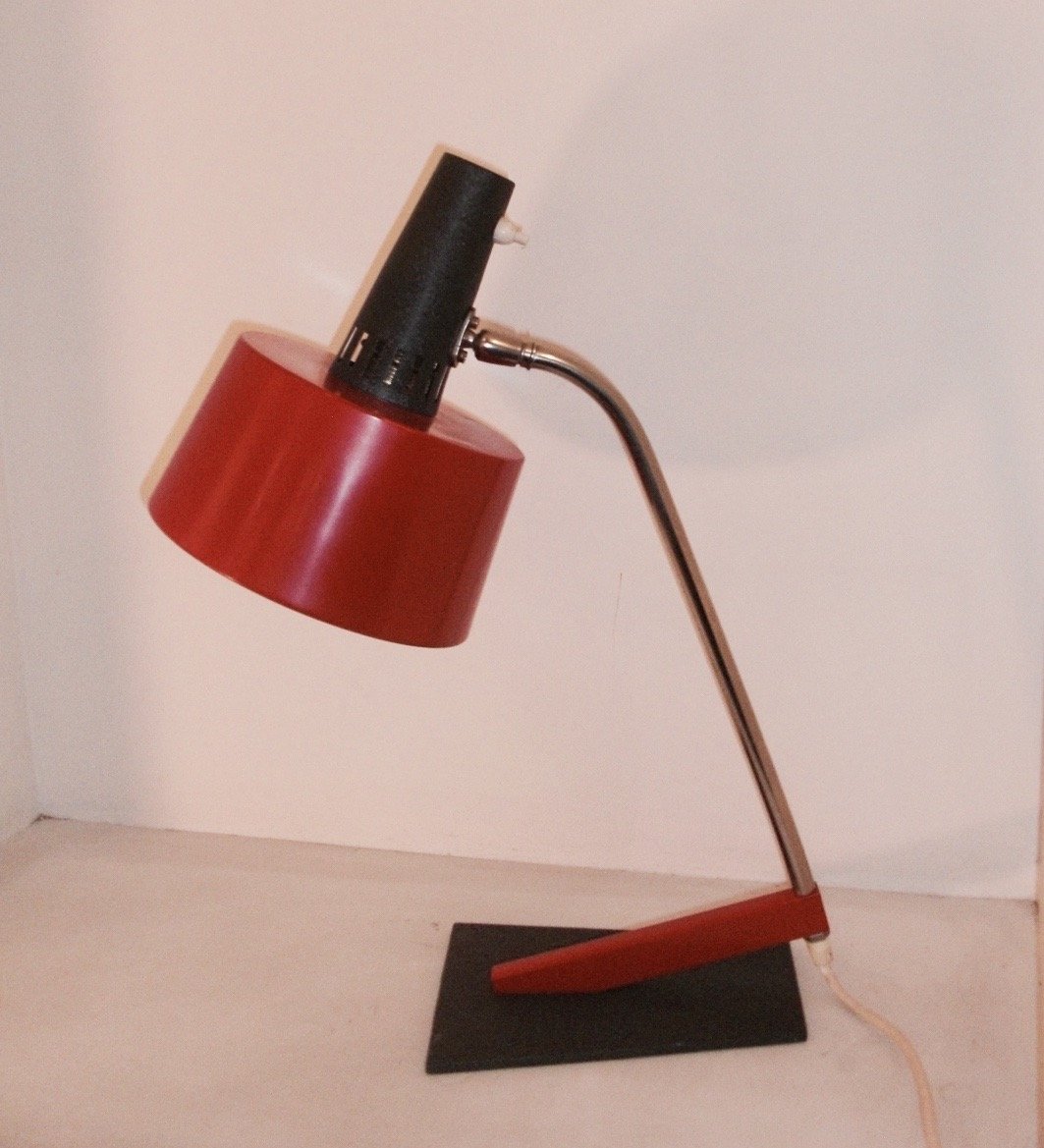 Red Metal Desk Lamp 1960s For At Pamono Red Metal Desk Lamp 1960s