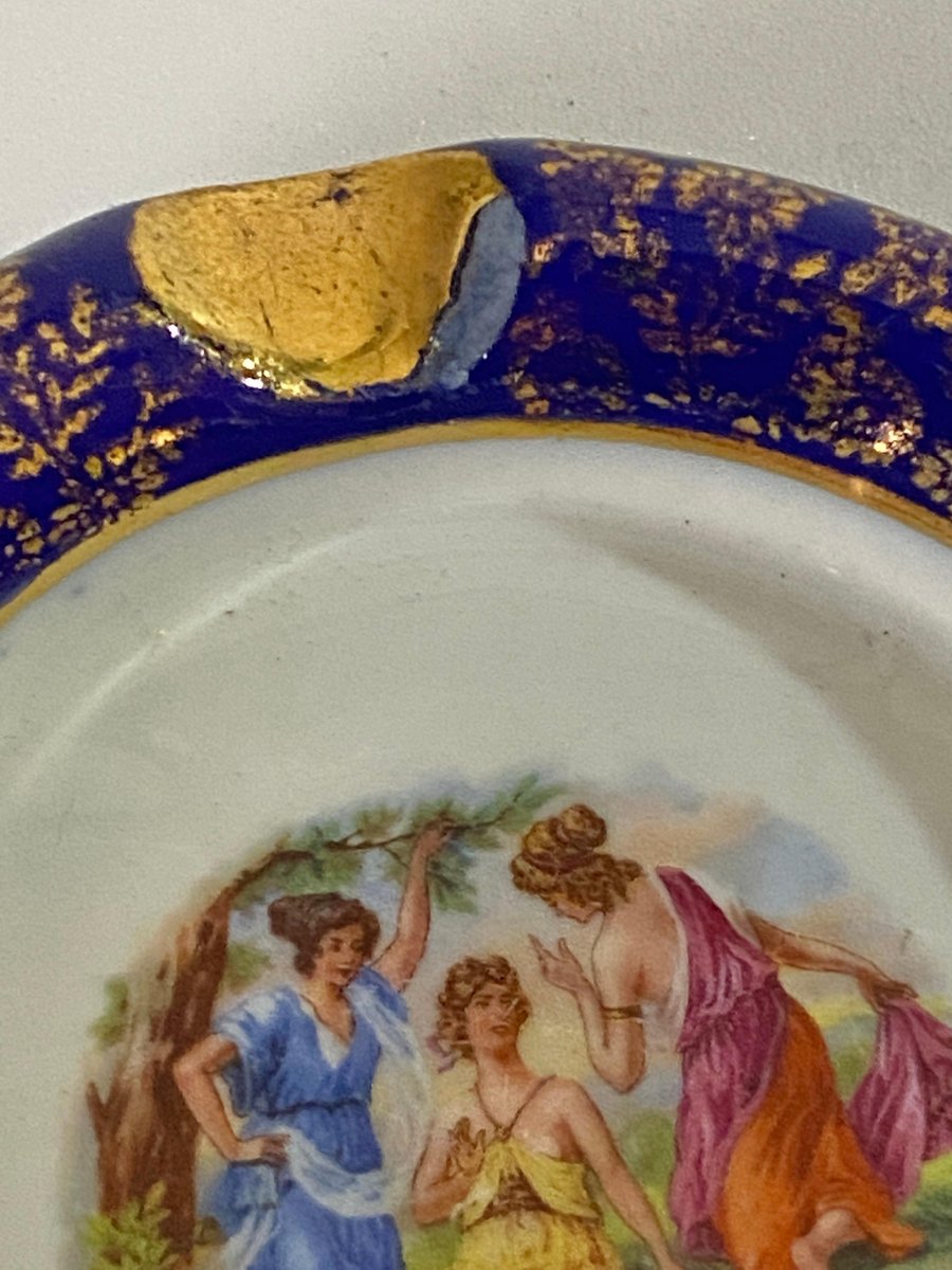 Insert Pour Pendentif Rectangulaire En Porcelaine Peinte - Style Saxe KPM? Vers 1880, Portrait