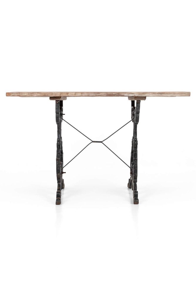 Victorian Garden Table in Oak and Cast Iron for sale at Pamono