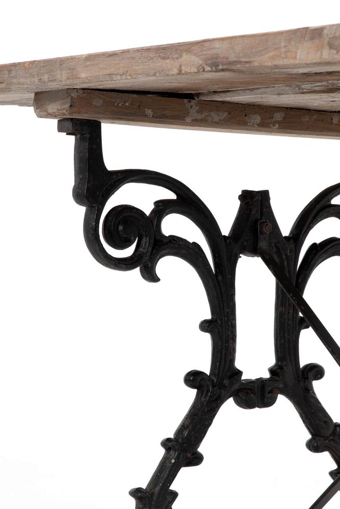 Viktorianischer Gartentisch aus Eiche und Gusseisen bei Pamono kaufen