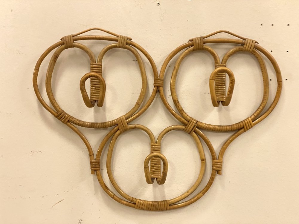 Bamboo Wall Hanger, 1970s for sale at Pamono