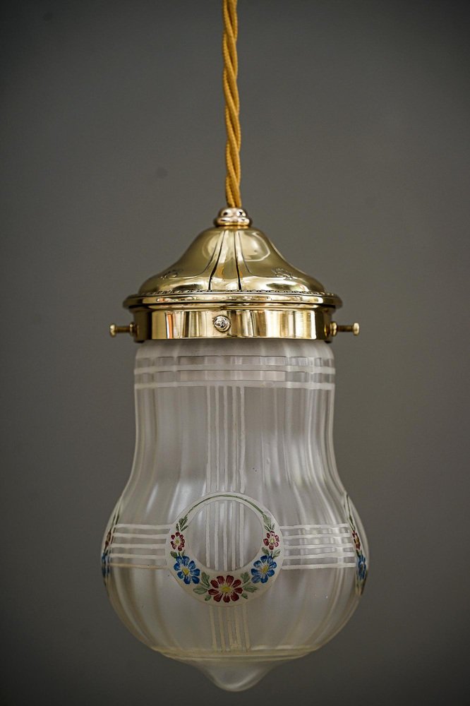 Shades of Snow --Vintage Art Glass Pendant main image 1