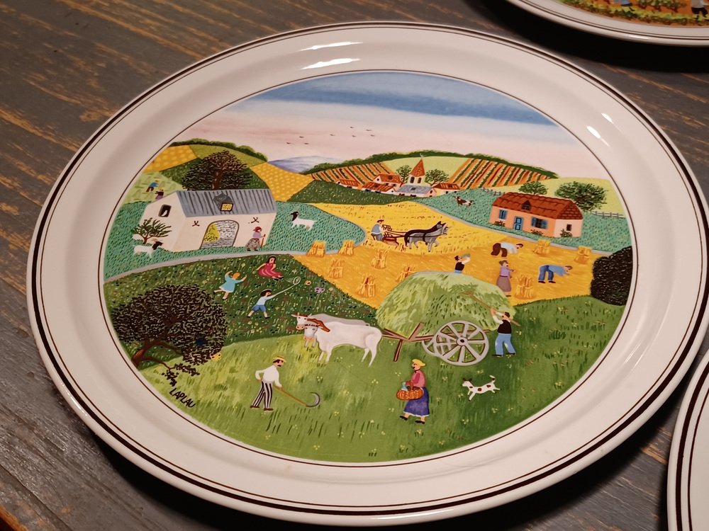 Porcelaine de Paris - Série de 5 assiettes modèle les quatre saisons