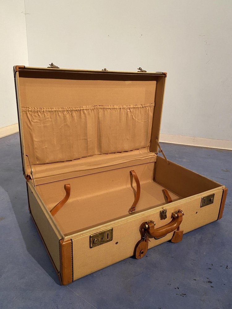 Valise Rigide Vintage Samsonite Mid-Century - Couleur Gris Charbon - Occasion En Bon état