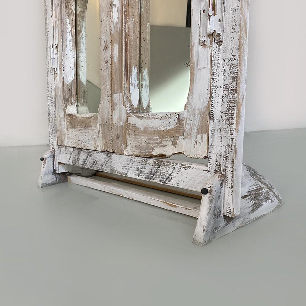 ULIKE Specchio Rustico Decagonale In Legno Per Parete - 61x61 Cm, Colore Marrone, Cornice Effetto Fiammato - Per Bagno, Soggiorno, Ingresso